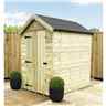 6 x 6 Premier Apex Garden Shed - 12mm Tongue and Groove Walls - Pressure Treated - Single Door - Windowless - 12mm Tongue and Groove Walls, Floor and Roof 