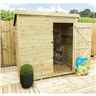 6 x 5 Pent Garden Shed - 12mm Tongue and Groove Walls - Pressure Treated - Single Door - Windowless 