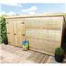 10 x 8 Pent Garden Shed - 12mm Tongue and Groove Walls - Pressure Treated - Double Doors - Windowless 