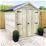 7 x 6 Premier Apex Garden Shed - 12mm Tongue and Groove - Pressure Treated - Windowless - 12mm Tongue and Groove Walls, Floor and Roof