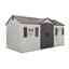 15 x 8 Life Plus Single Entrance Plastic Apex Shed With Plastic Floor + 2 Windows (4.57m X 2.43m)