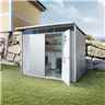 8 x 10 X Large Premier Heavy Duty Metal Metallic Silver With Double Doors (2.6m x 3m)