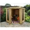 INSTALLED Oakley Overlap 7ft x 7ft Corner Summerhouse (2.96m x 2.30m)