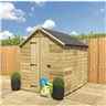 4 x 6  Super Saver Apex Shed - 12mm Tongue and Groove Walls - Pressure Treated - Low Eaves - Single Door - Windowless