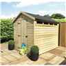 8 x 6 Security Garden Shed - Pressure Treated - Single Door + Safety Toughened Glass Security Windows + 12mm Tongue Groove Walls ,Floor and Roof With Rim Lock & Key