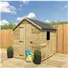 6 x 4  Super Saver Apex Shed - 12mm Tongue and Groove Walls - Pressure Treated - Low Eaves - Single Door - 1 Window + Safety Toughened Glass