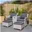 2 Seater Putty Grey Rattan Weave Companion Set