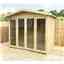 7 x 5 FULLY INSULATED Apex Summerhouse - 64mm Walls, Floor & Roof -12mm (T&G) + 40mm Insulated EcoTherm + 12mm T&G)- LONG Double Glazed Safety Toughened Windows (4mm-6mm-4mm)+EPDM Roof + FREE INSTALL