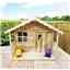 6 x 6 (6' x 4' + 2' Verandah) Hideout Wooden Playhouse with Apex Roof, Single Door And Window + T&G Verandah