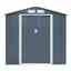 6 x 4 (2.01m x 1.21m) Double Door Metal Apex Shed - Dark Grey 