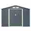 8 x 6 (2.61m x 1.81m) Double Door Metal Apex Shed - Dark Grey 