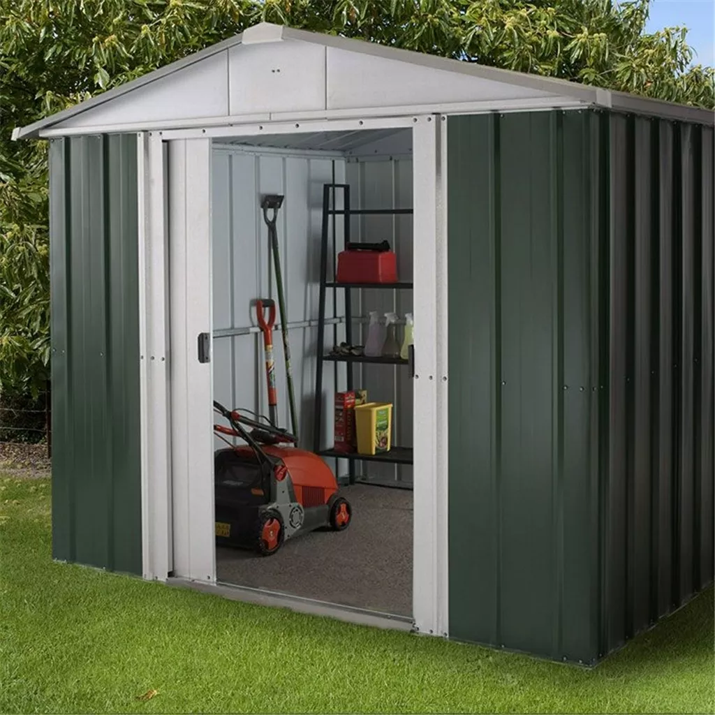 7ft 5" x 8ft 9" Apex Metal Shed With Free Anchor Kit (2.26m x 2.67m
