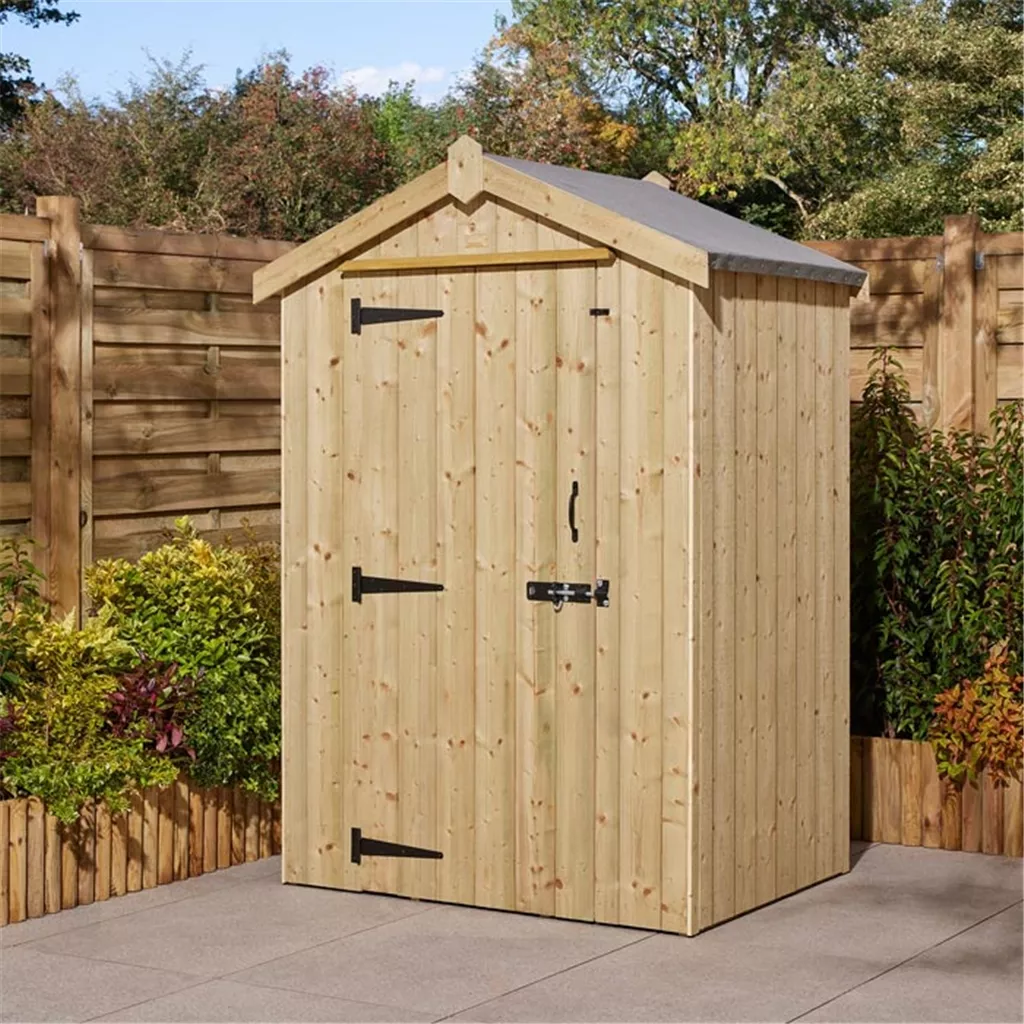 Cheshire 4 × 3 Heritage Pressure Treated T&G Shed With a Single Door