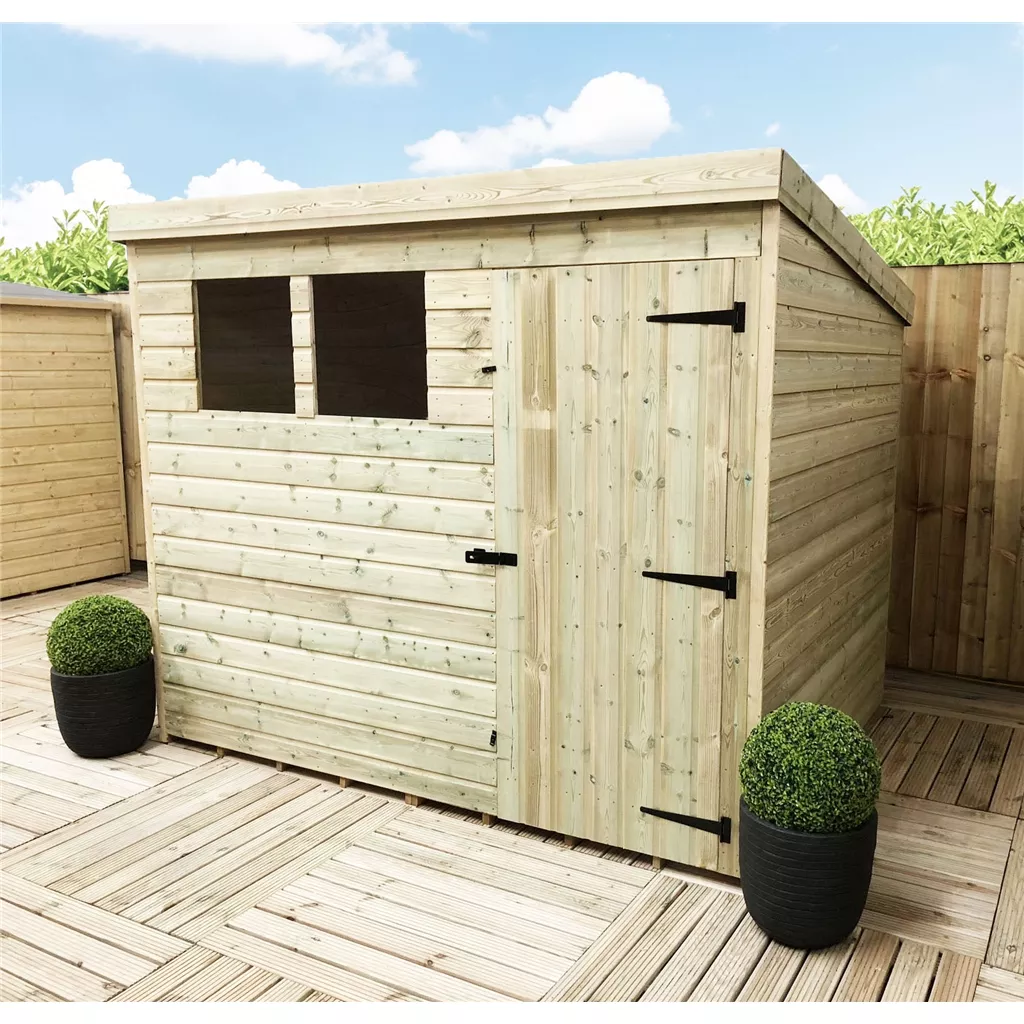 7 x 3 Pressure Treated T&G Pent Shed With 1 Windows, Single Door