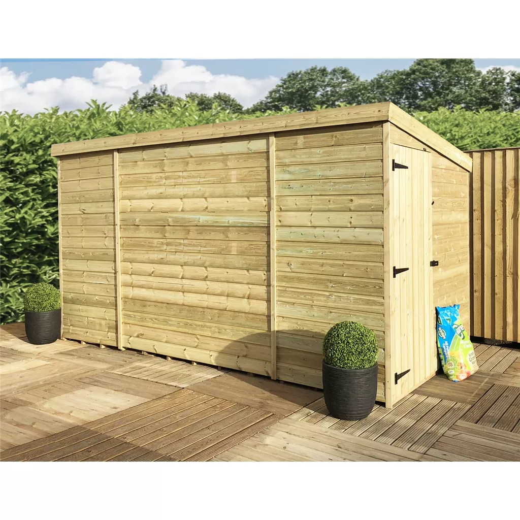 9 x 5 Windowless Pressure Treated T&G Pent Shed With Side Door