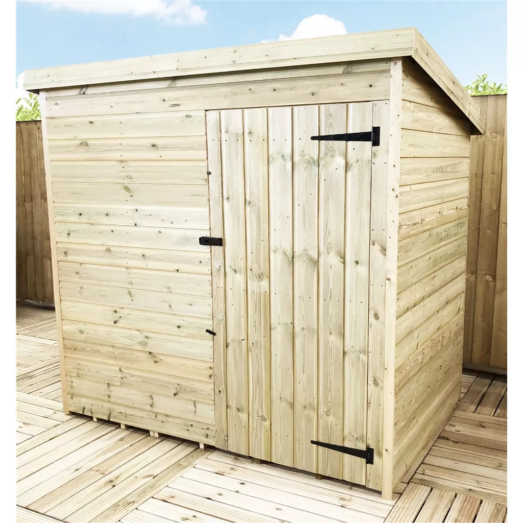 4 x 3 Windowless Pressure Treated T&G Pent Shed With Single Door