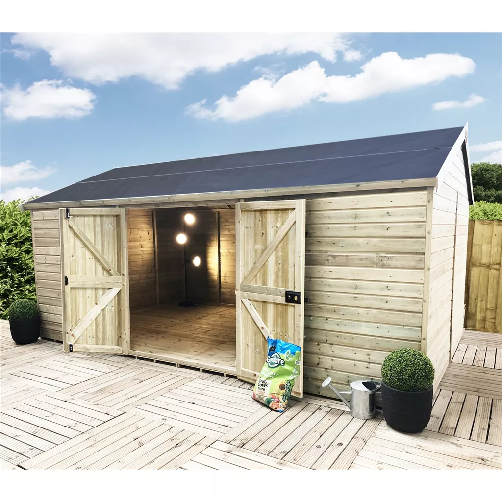 19 x 13 Windowless Reverse Premier Pressure Treated Apex Workshop