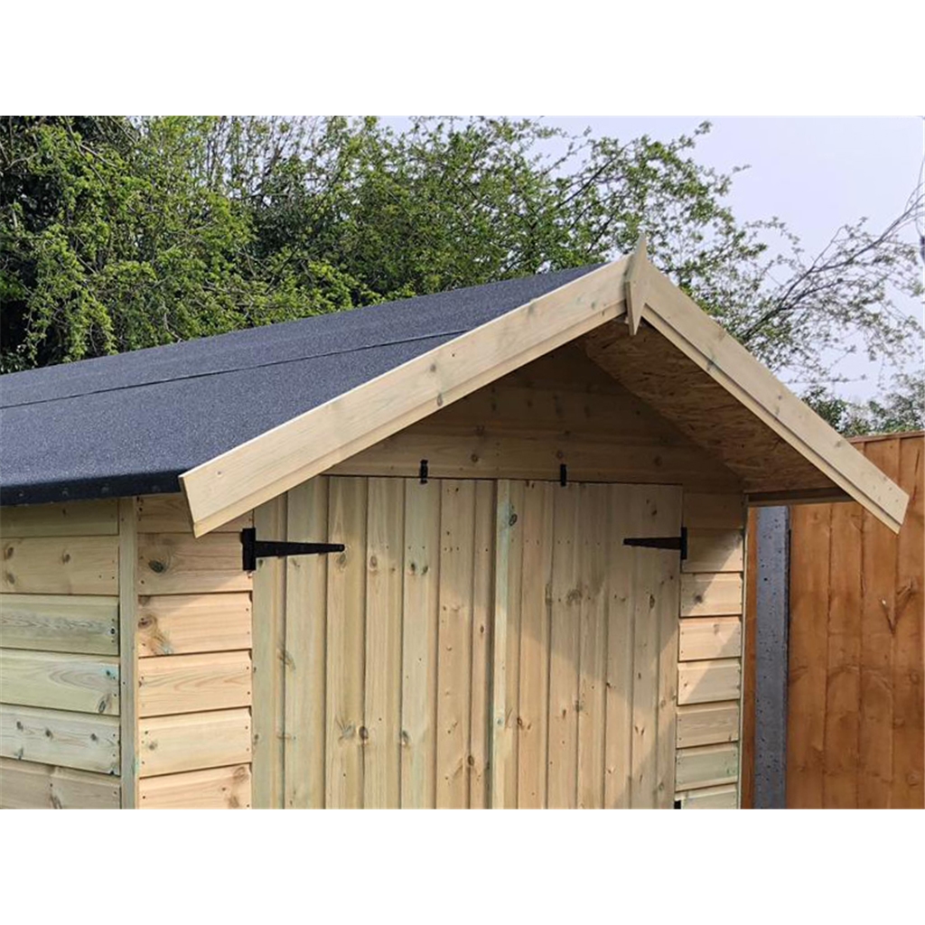12 x 8 Premier Pressure Treated T&G Apex Shed – Higher Eaves, 6 Windows, Double Door product image
