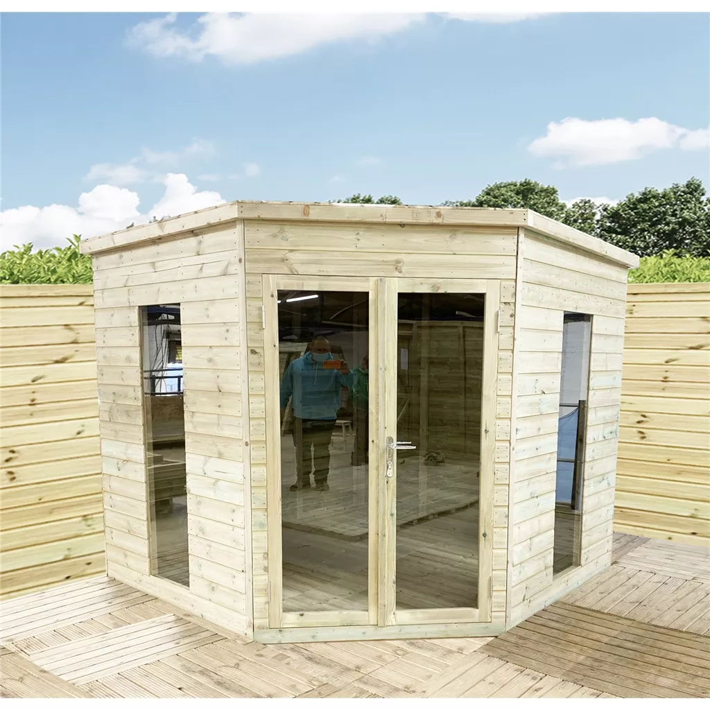 8 x 8 Corner Pressure Treated Summerhouse
