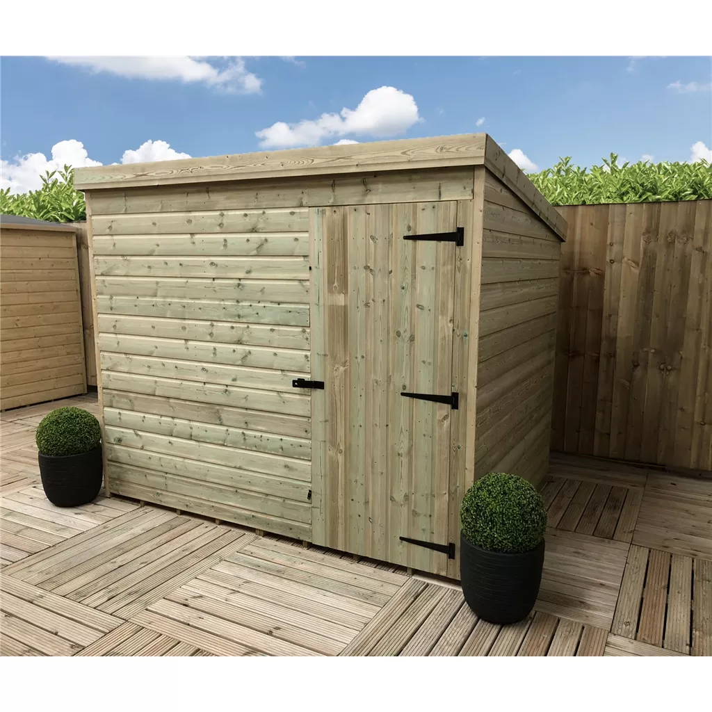 7 x 6 Windowless Pressure Treated T&G Pent Shed With Single Door product image