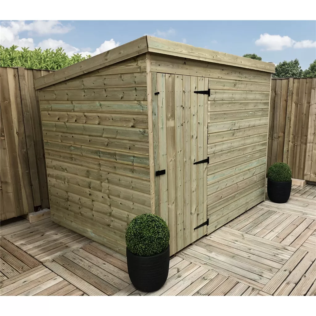7 x 7 Windowless Pressure Treated T&G Pent Shed With Single Door product image