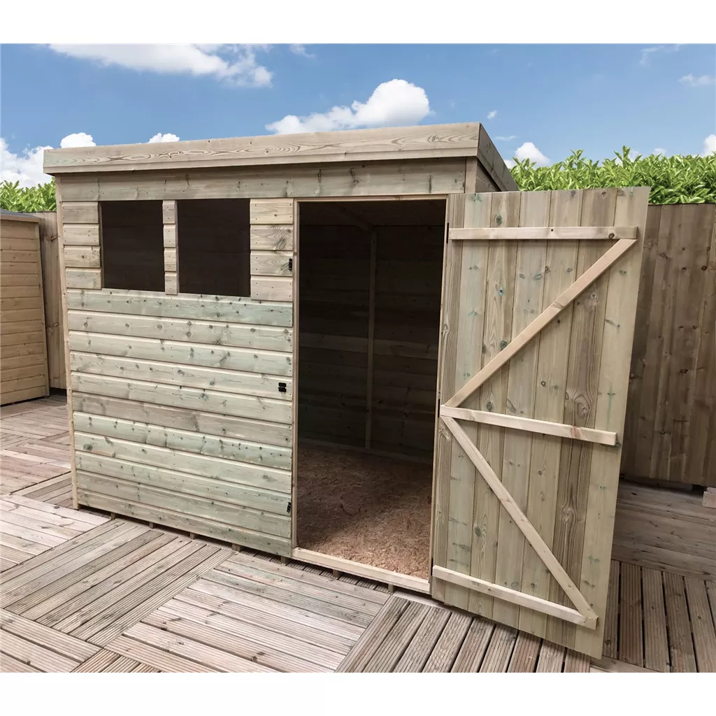 7 x 5 Pressure Treated T&G Pent Shed With 2 Windows, Single Door product image