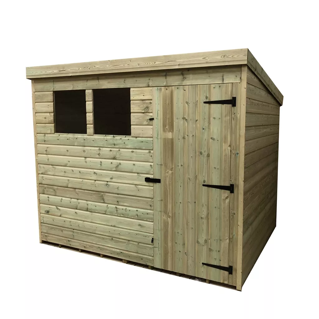8 x 5 Pressure Treated T&G Pent Shed With 2 Windows, Single Door product image