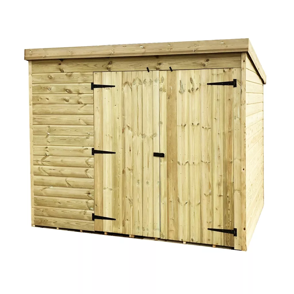 7 x 4 Windowless Pressure Treated T&G Pent Shed With Double Doors product image