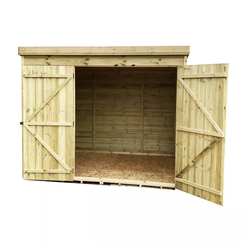 8 x 6 Windowless Pressure Treated T&G Pent Shed With Double Doors product image