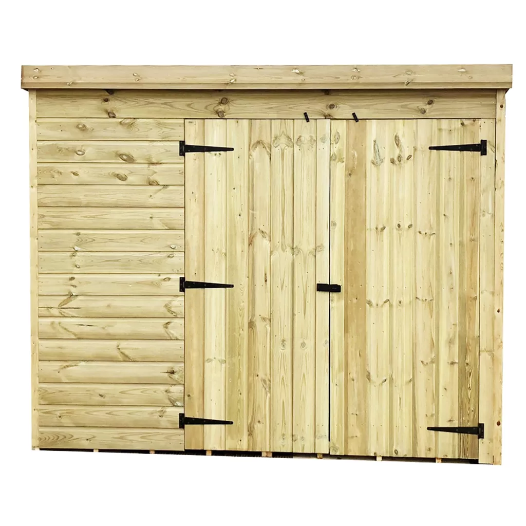 8 x 7 Windowless Pressure Treated T&G Pent Shed With Double Doors product image