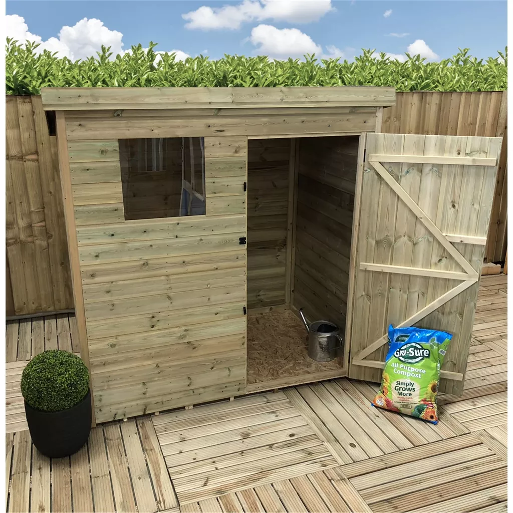 5 x 3 Pressure Treated T&G Pent Shed With 1 Windows, Single Door product image