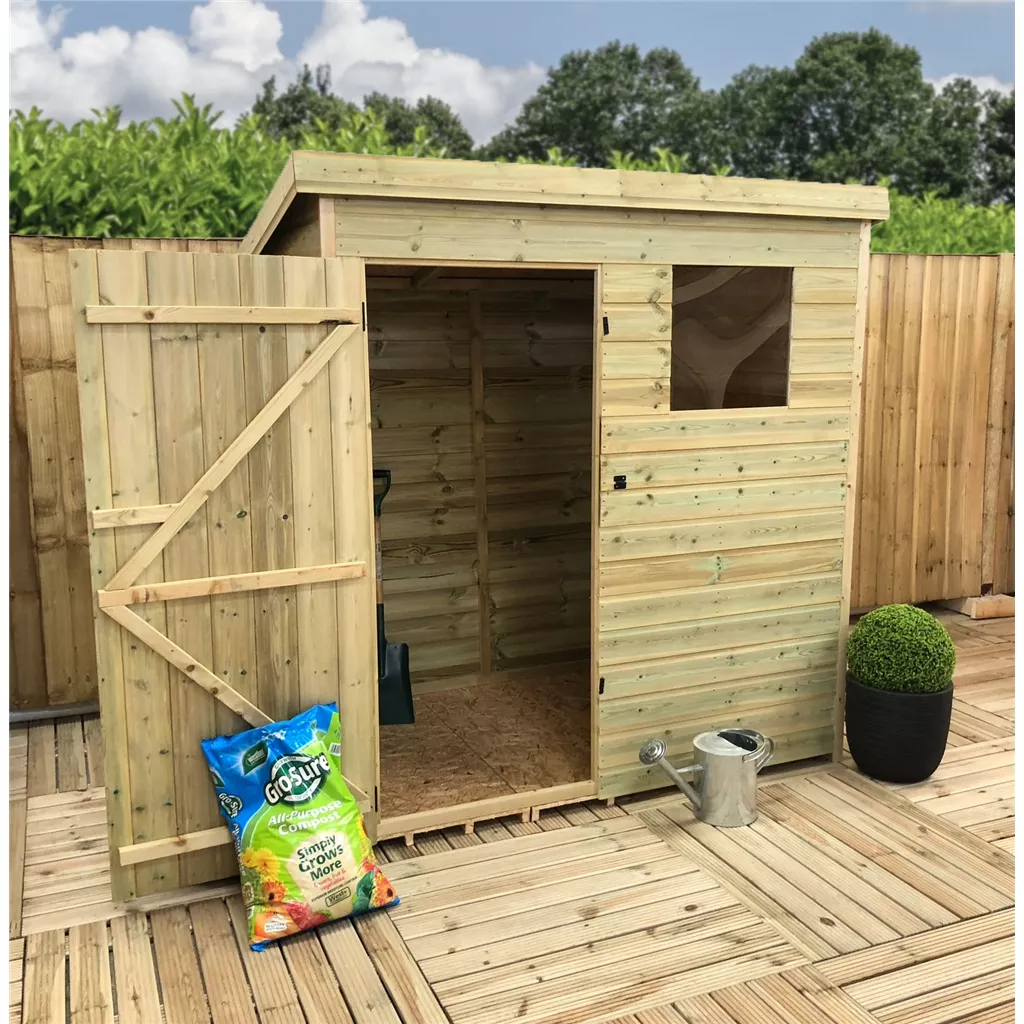5 x 3 Pressure Treated T&G Pent Shed With 1 Windows, Single Door product image