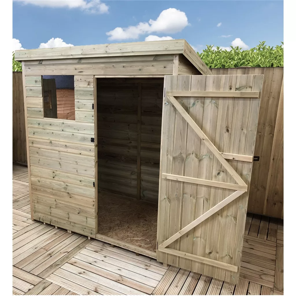 6 x 3 Pressure Treated T&G Pent Shed With 1 Windows, Single Door product image