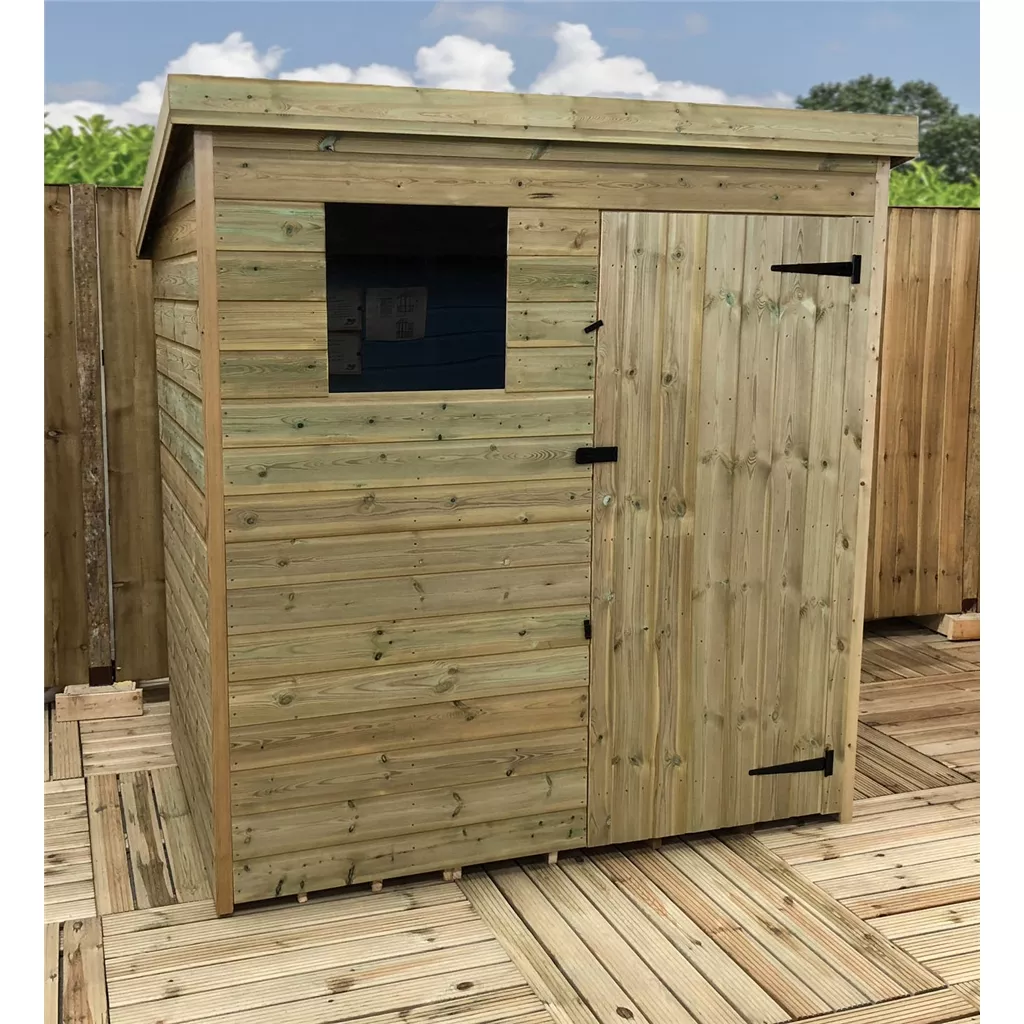 6 x 5 Pressure Treated T&G Pent Shed With 1 Windows, Single Door product image