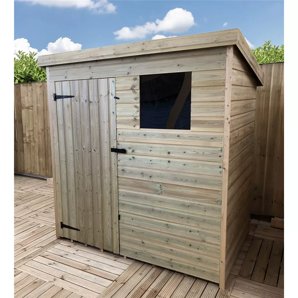 6 x 5 Pressure Treated T&G Pent Shed With 1 Windows, Single Door product image