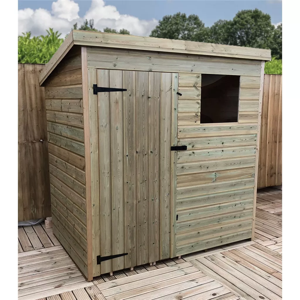 6 x 6 Pressure Treated T&G Pent Shed With 1 Windows, Single Door product image