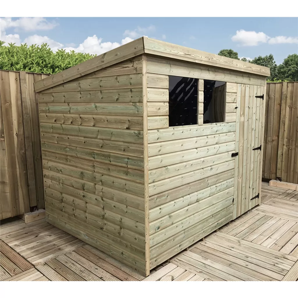 9 x 5 Pressure Treated T&G Pent Shed With 2 Windows, Single Door product image