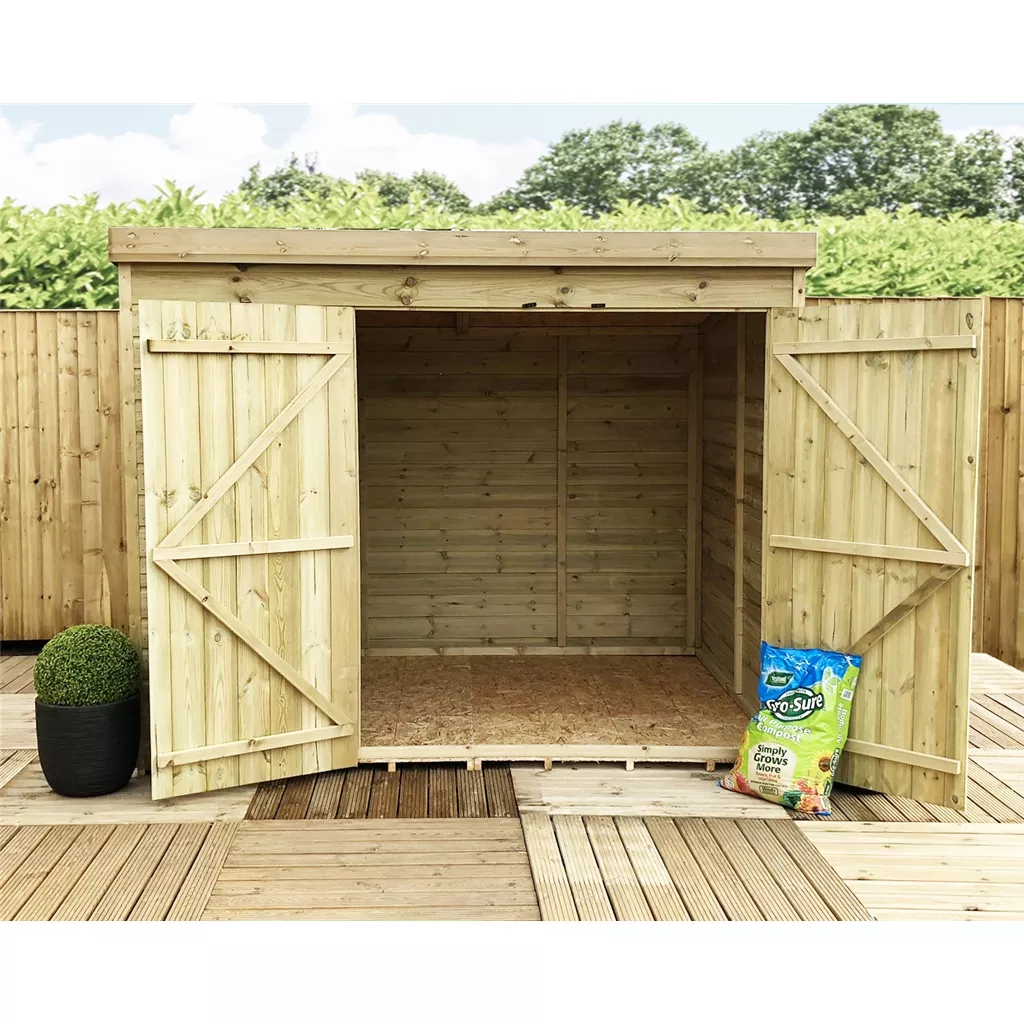 7 x 3 Windowless Pressure Treated T&G Pent Shed With Double Doors product image