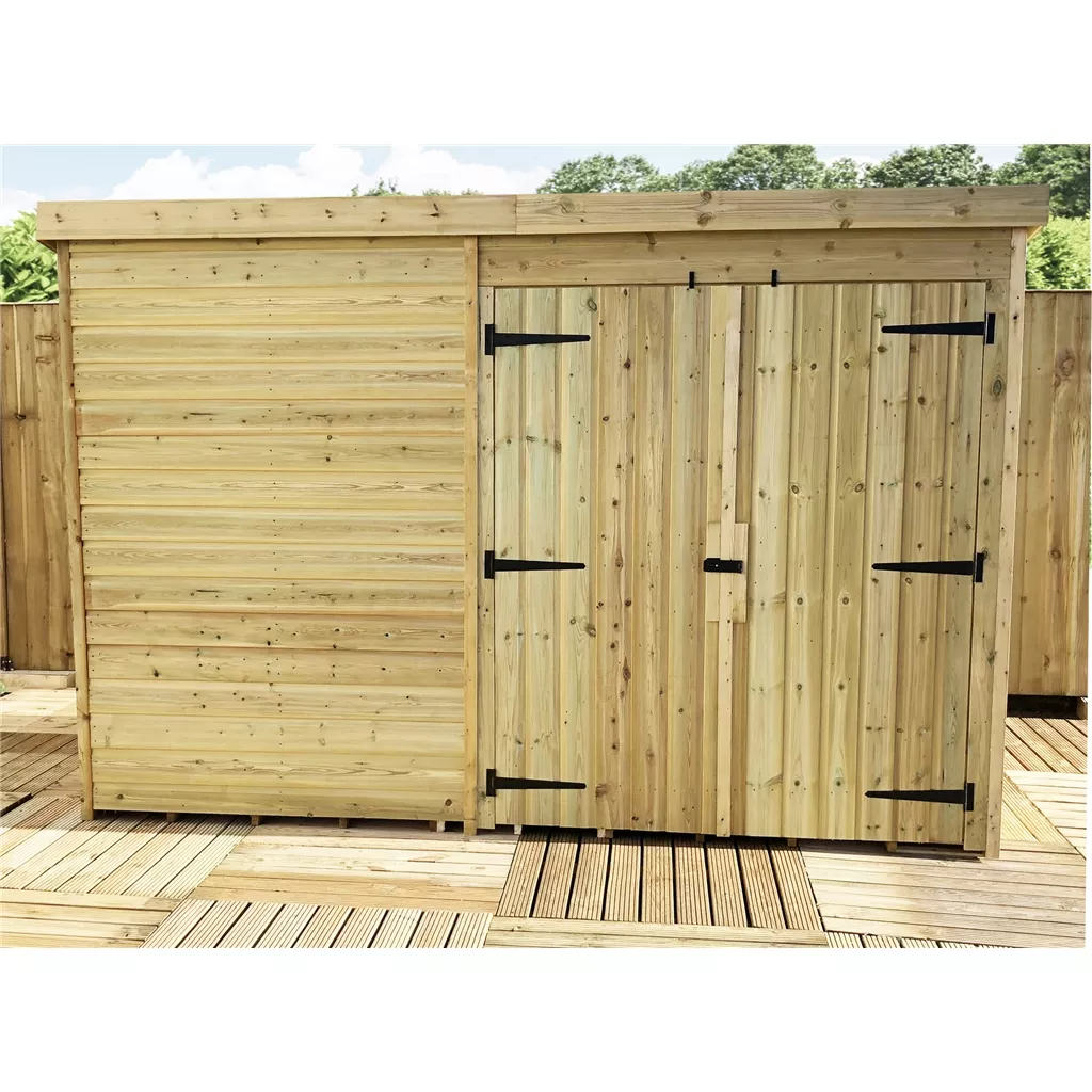 10 x 3 Windowless Pressure Treated T&G Pent Shed With Double Doors product image