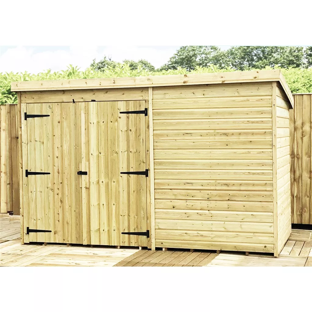 9 x 4 Windowless Pressure Treated T&G Pent Shed With Double Doors product image