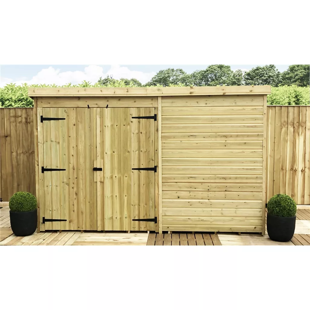9 x 4 Windowless Pressure Treated T&G Pent Shed With Double Doors product image