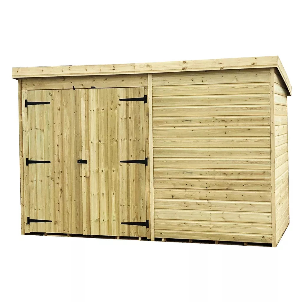 9 x 4 Windowless Pressure Treated T&G Pent Shed With Double Doors product image