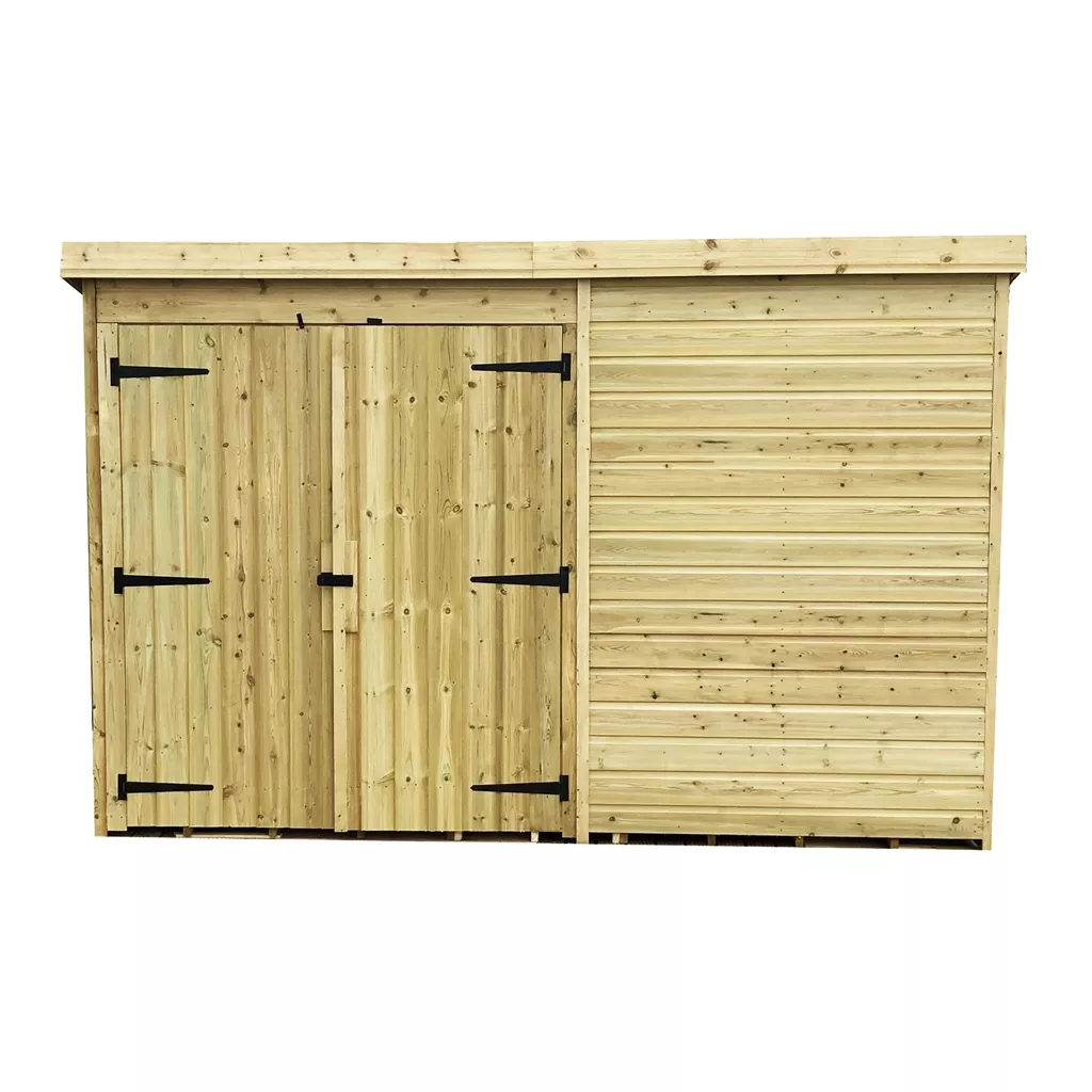 10 x 7 Windowless Pressure Treated T&G Pent Shed With Double Doors product image