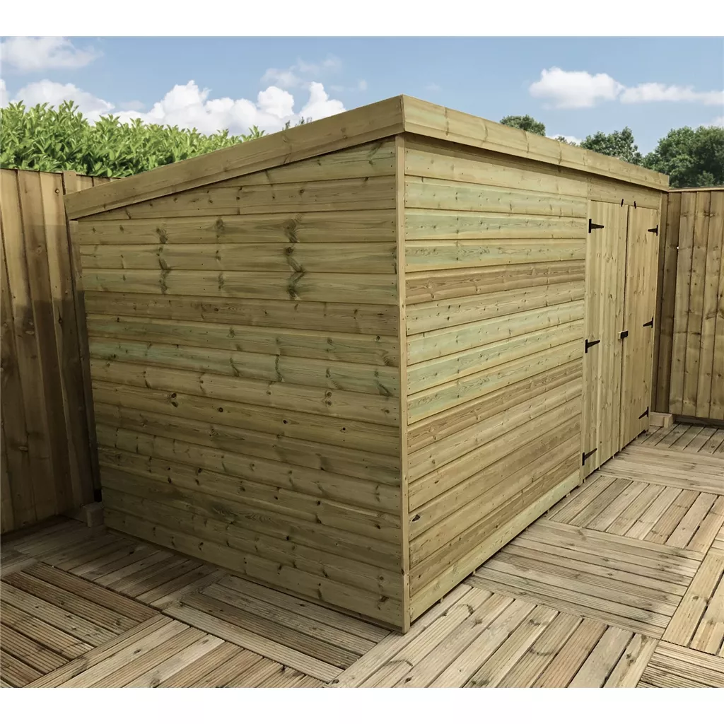 14 x 7 Windowless Pressure Treated T&G Pent Shed With Double Doors product image