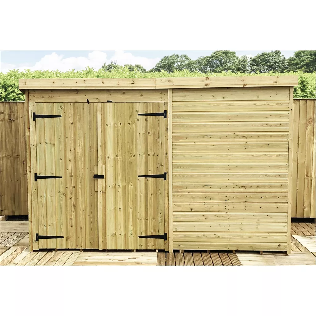 9 x 8 Windowless Pressure Treated T&G Pent Shed With Double Doors product image
