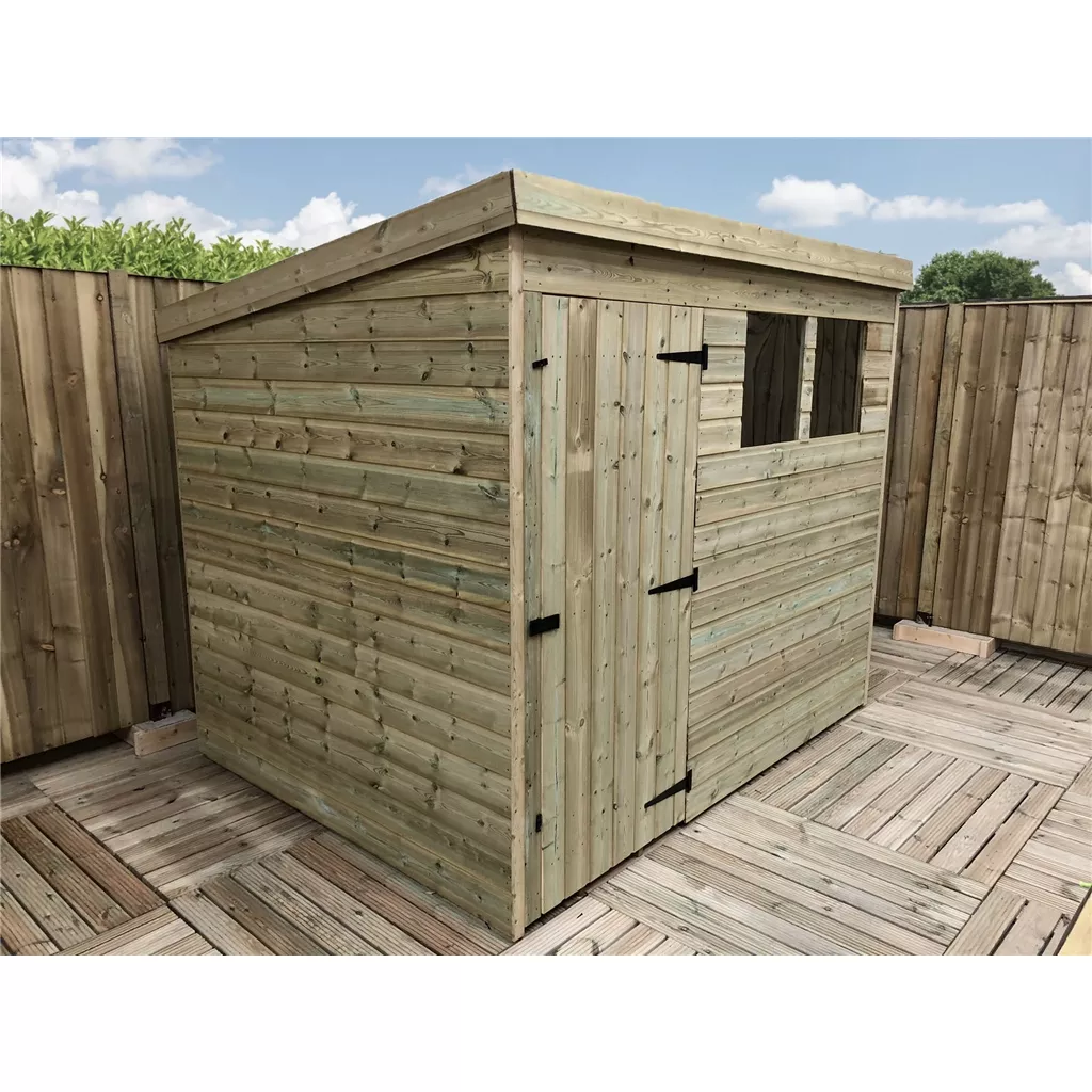 8 x 3 Pressure Treated T&G Pent Shed With 2 Windows, Single Door product image