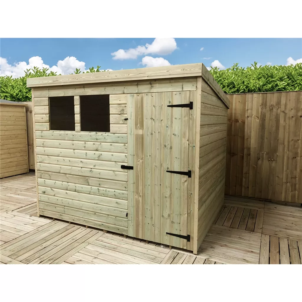 10 x 3 Pressure Treated T&G Pent Shed With 2 Windows, Single Door product image