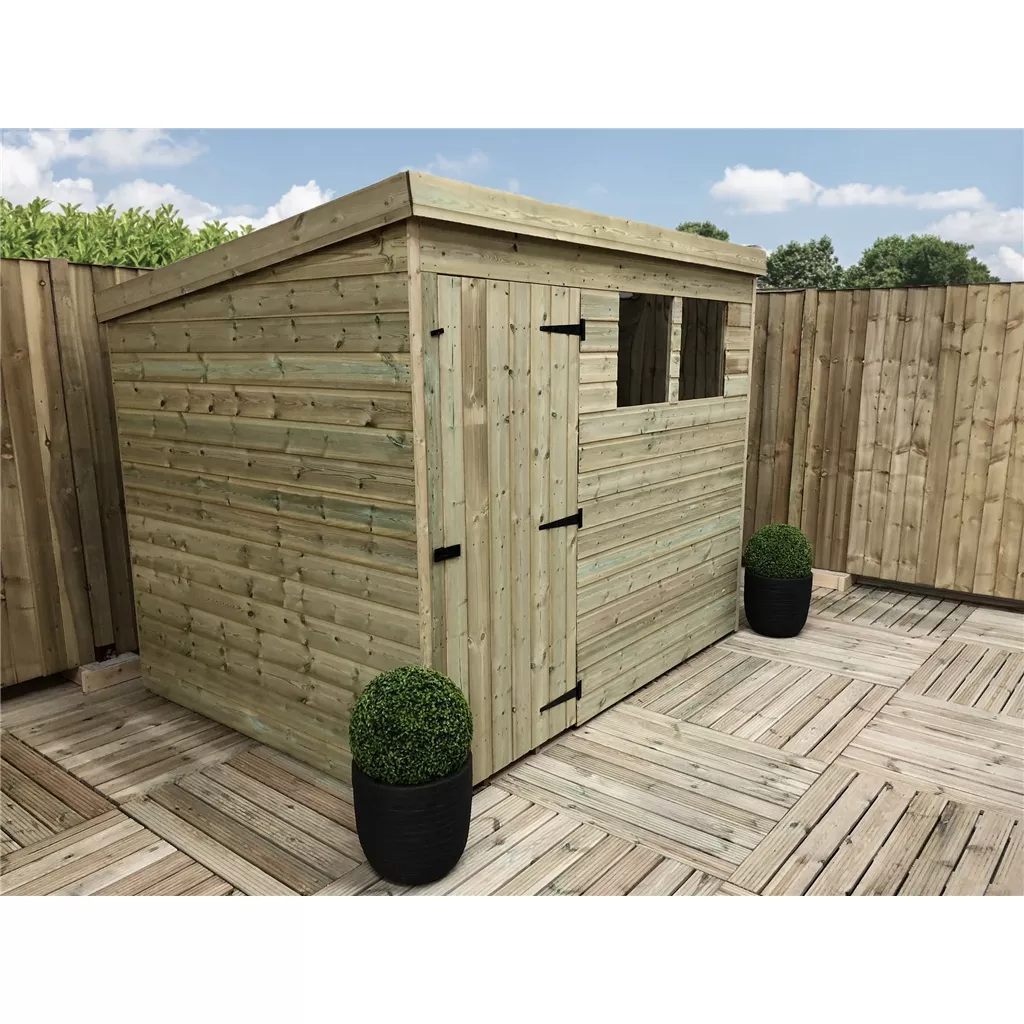 10 x 3 Pressure Treated T&G Pent Shed With 2 Windows, Single Door product image