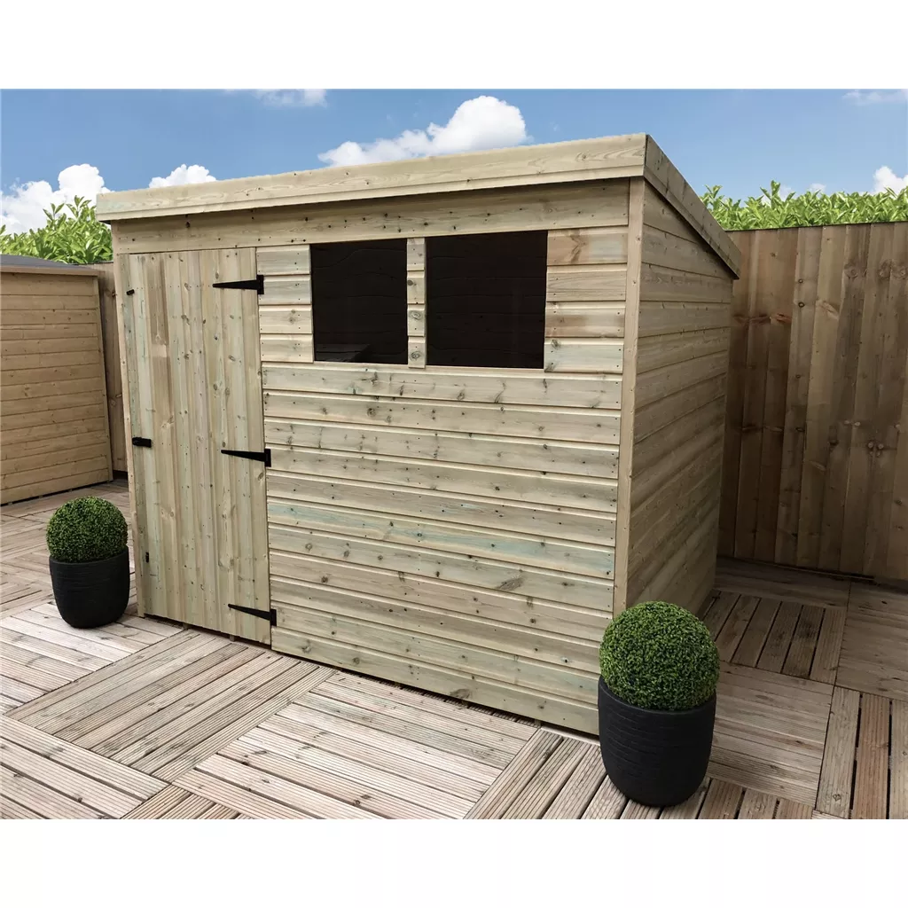9 x 6 Pressure Treated T&G Pent Shed With 2 Windows, Single Door product image