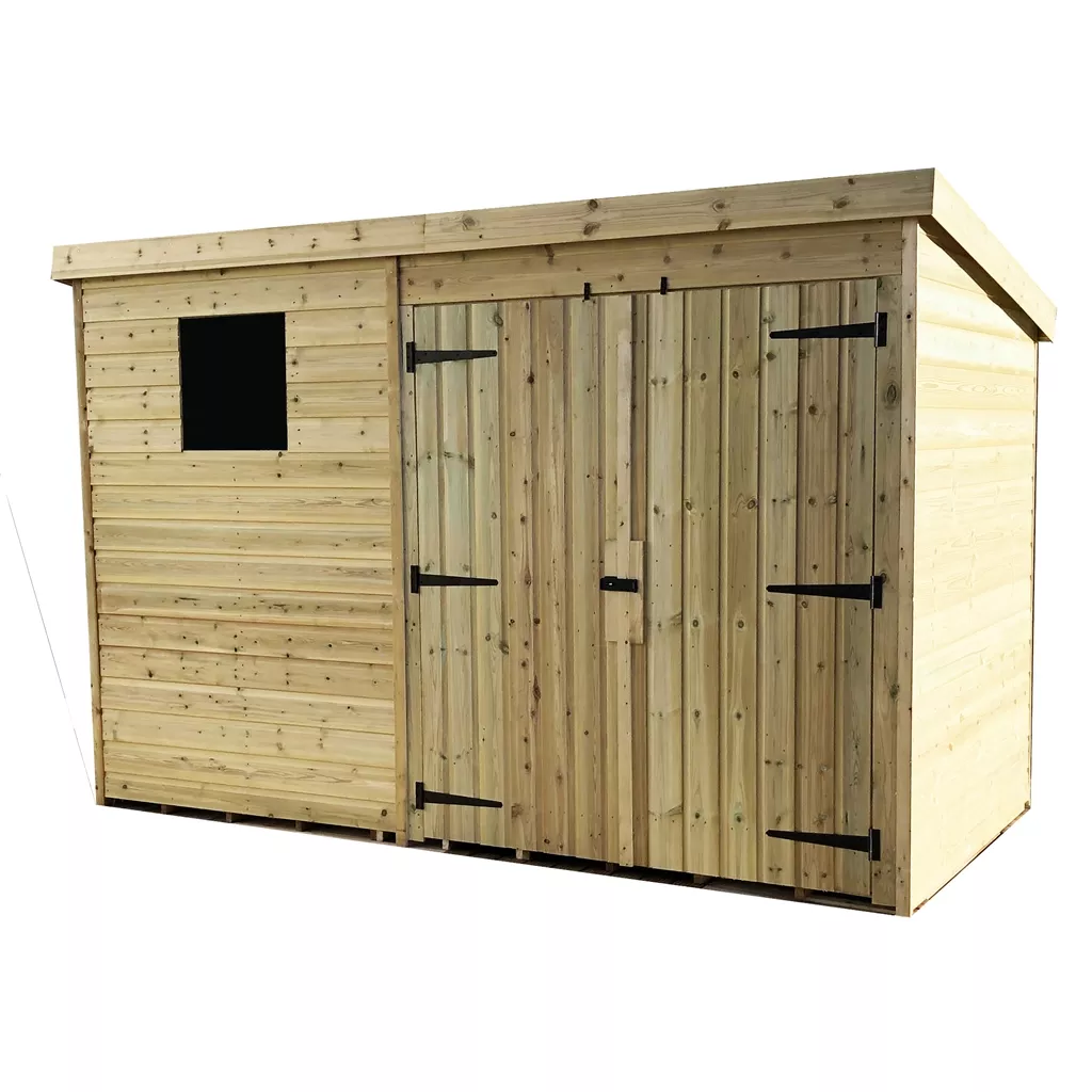 10 x 5 Pressure Treated T&G Pent Shed With 1 Windows, Double Door product image